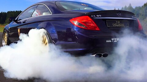 BMW M5 vs MERCEDES CL65 AMG DRAG RACE ACCELERATION Sound V12 Biturbo vs V8 Biturbo