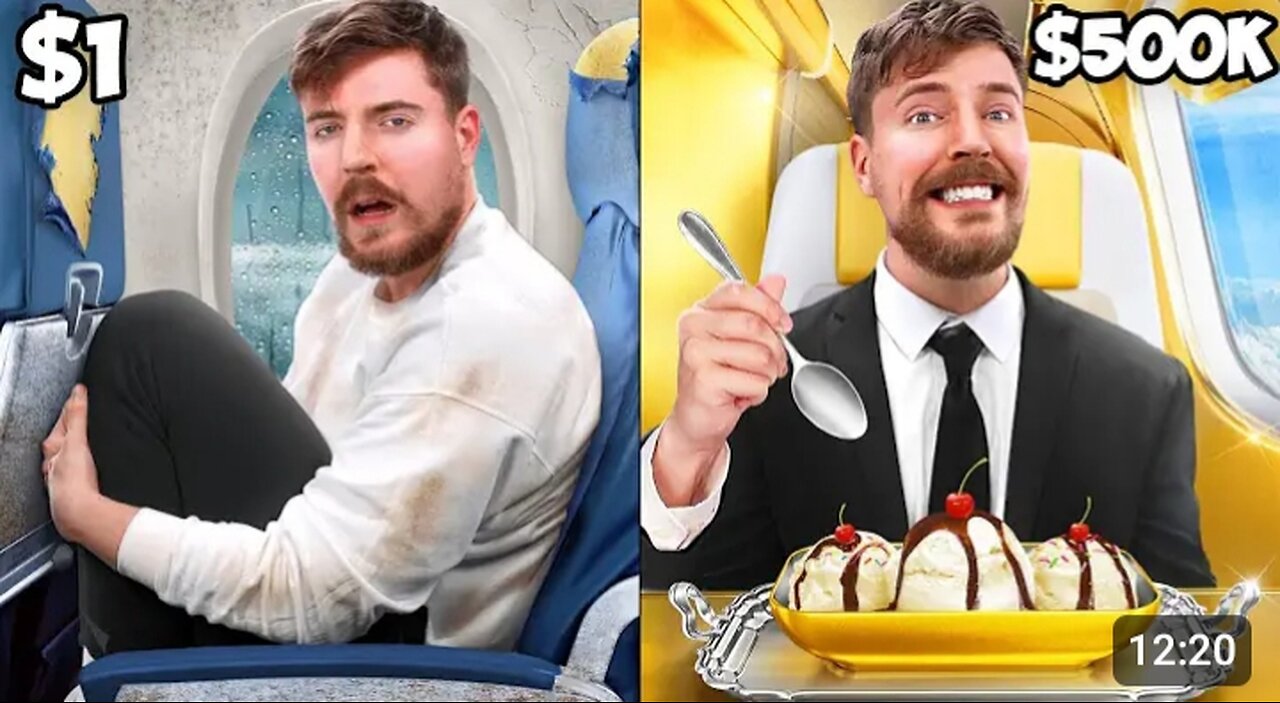 $1 vs $1000000 plane ticket,$1 vs $500000 plane ticket,mr beast $1 vs $500000 plane ticket