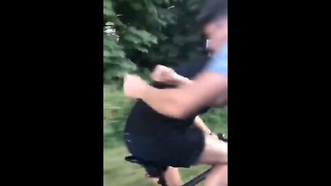 Man from car throws bicyclist off the road into woods