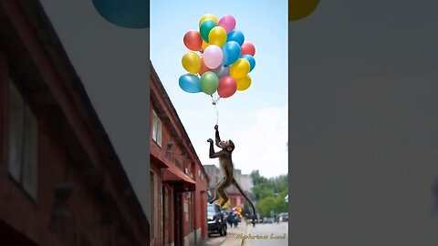 Monkey flew with balloons | Helium balloons | Monkey Mischief | Balloon Emporium | Mysterious Land