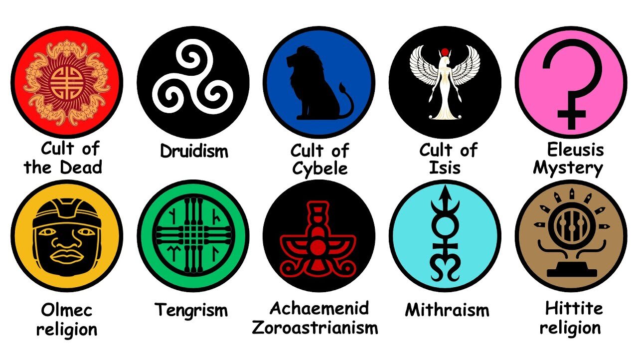 Tutte le RELIGIONI MISTERICHE che sono state ELIMINATE spiegate DOCUMENTARIO Il paganesimo moderno,comprende una vasta serie di cults,sette e nuovi movimenti religiosi detti NRM e culti sugli UFO,apocalittici che esistono da decenni
