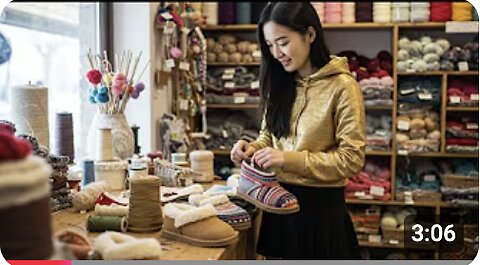 "Cozy Creations: Crafting Colorful Winter Wear" in a Store