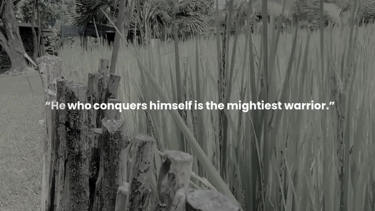 He who conquers himself is the mightiest warrior.