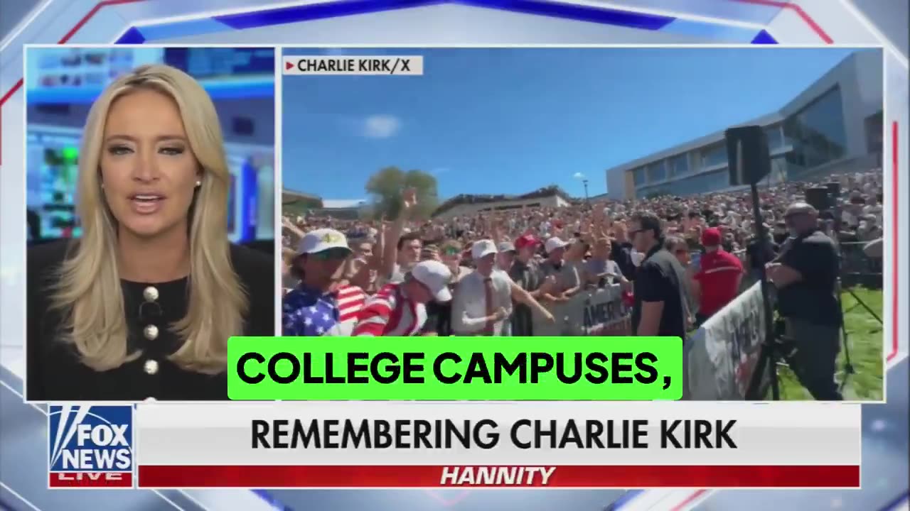 Kayleigh McEnany chokes up in tears as she tells Fox News where Charlie Kirk is right now
