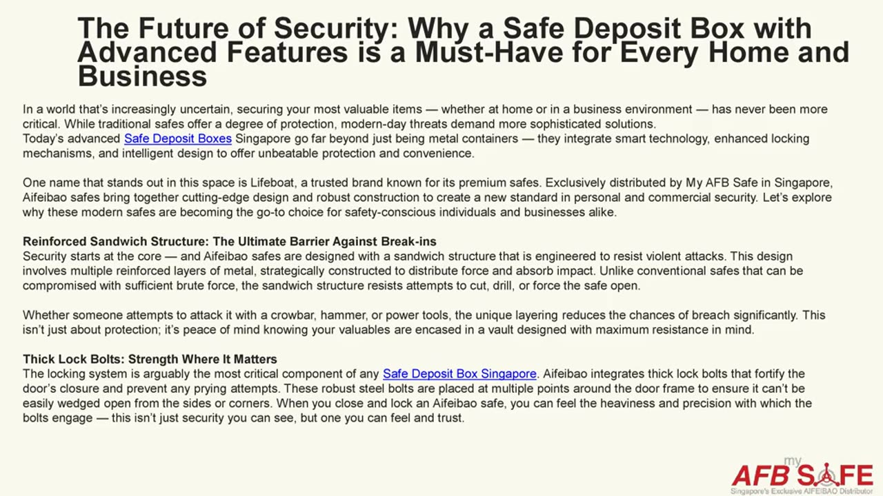 The Future of Security: Why a Safe Deposit Box
