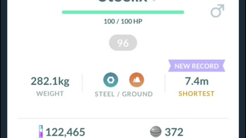 Pokemon Go Evolution - 96% Onix ➡️ Steelix