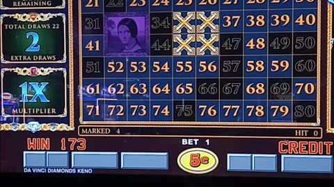 DaVinci Diamonds KENO 4 Spot Bonus
