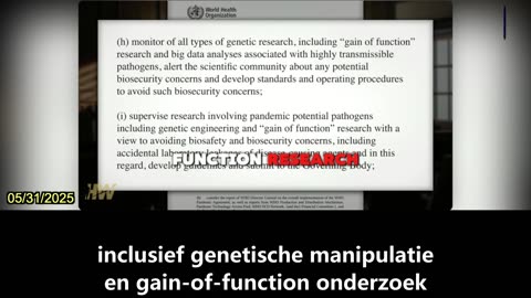 【NL】Nieuwe WHO pandemieovereenkomst maakt einde aan toezicht op 'gain-of-function' onderzoek