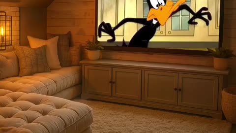 A cozy night in the dream home theater with some classic Looney Tunes