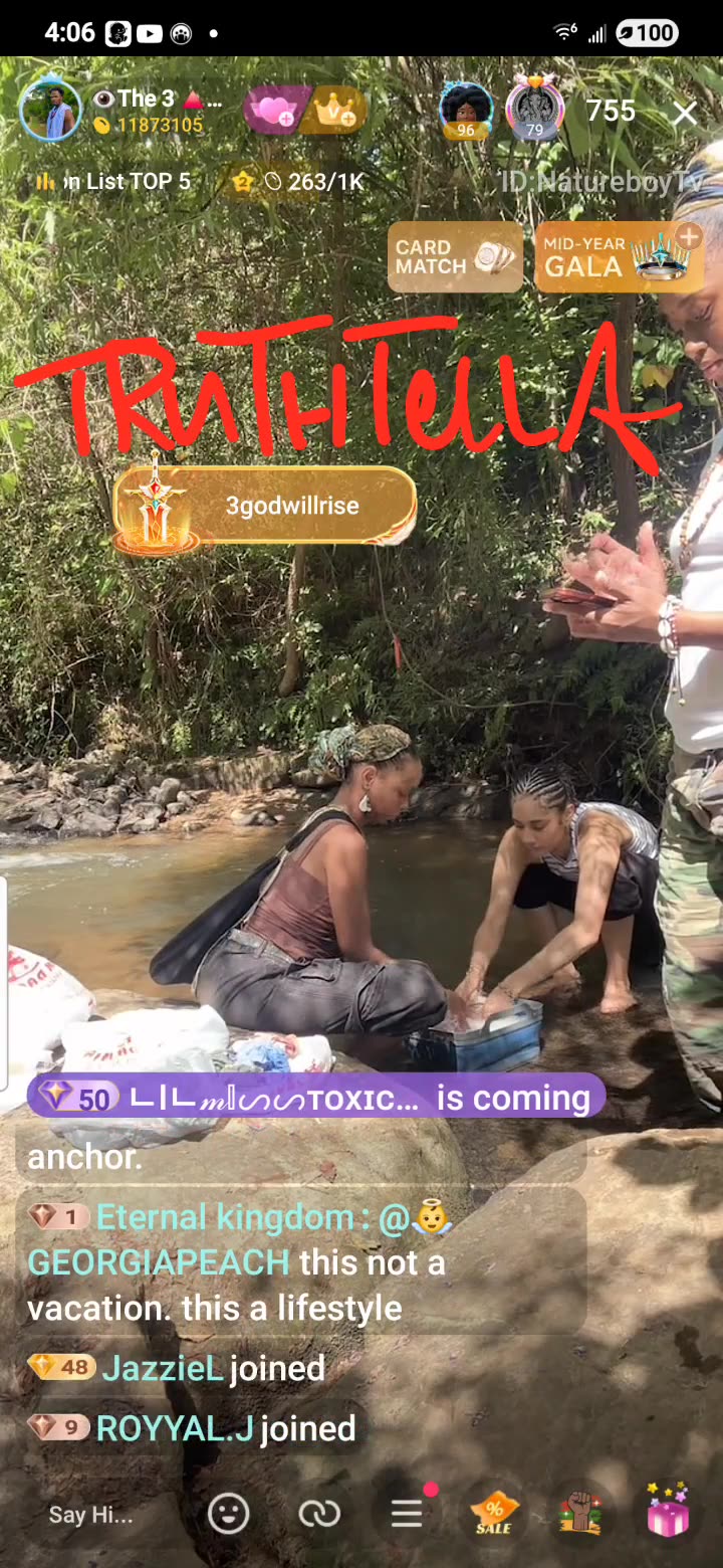 NATUREBOY WIVES THE NATUREGIRLS MALIA, EFURU & ZOCA DOING THEIR LAUNDRY IN THE RIVER