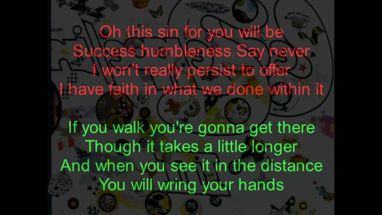 Led Zeppelin III #3 Celebration Day (backward lyrics in red)