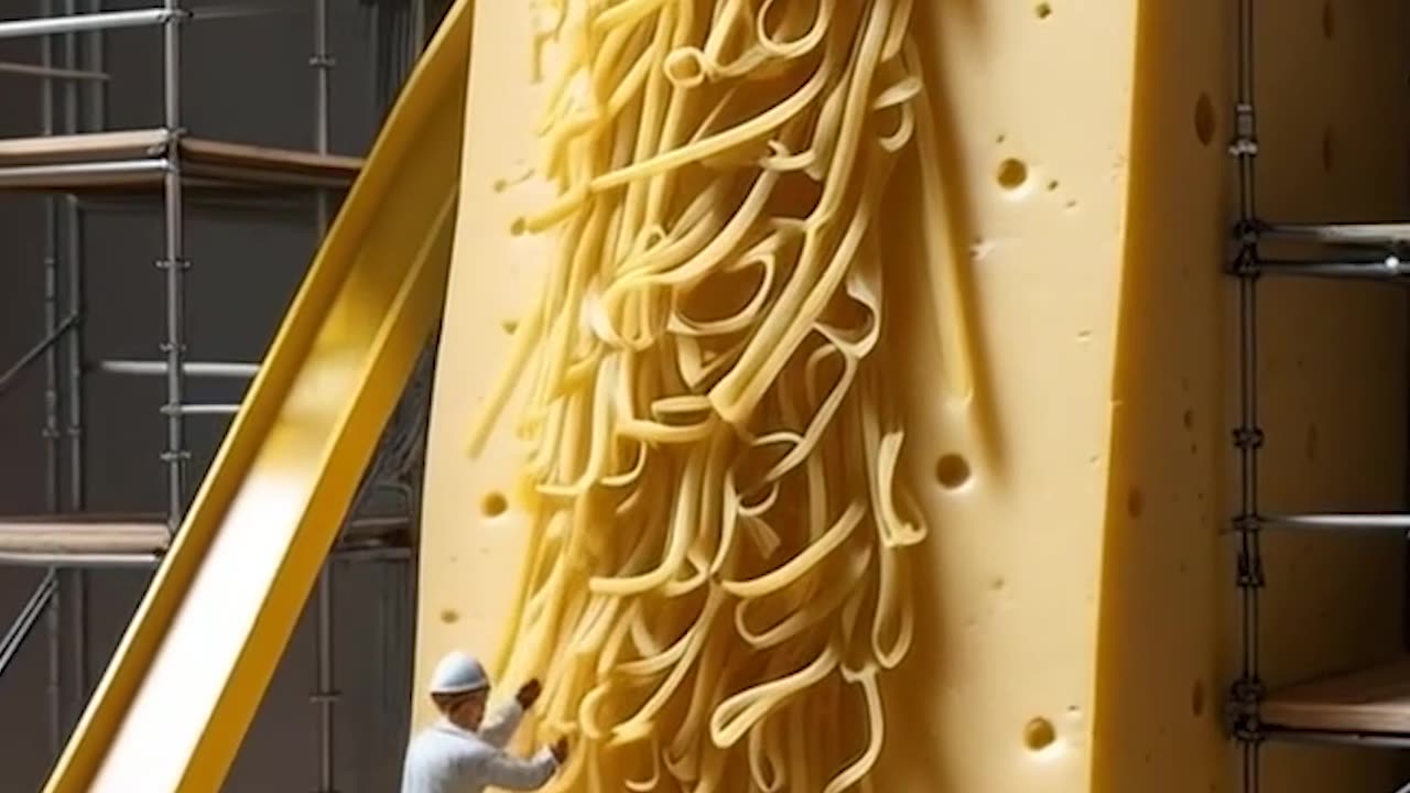 Miniature workers making cheese in the factory AI Generator Video #miniature #klingai