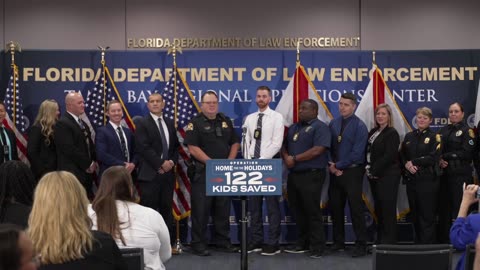 Attorney General James Uthmeier joins U.S. Marshal Berger in Tampa to announce largest child rescue mission in history.