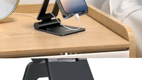 Fully Foldable Phone Stand—Sleek Black Design & Ultimate Convenience for Hands-Free Tech Use