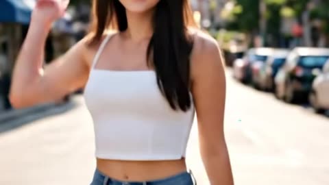 Happy Girl Dancing in a Sunny City Street | Zaya Bliss