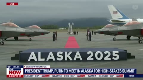 Air Force One touches down in Alaska w/ President Trump for Summit w/ Russia's President Putin