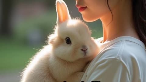 Rabbit and the girl!! #bestvideo #viral