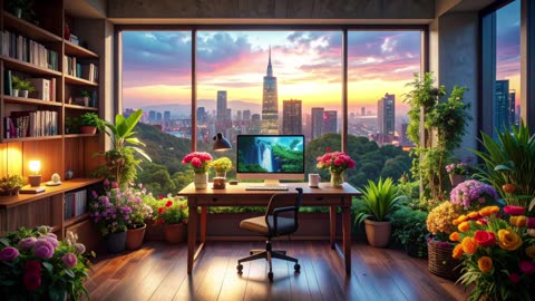 Relaxing Smooth Jazz with a Stunning City View 🌇 Chill Vibes For Focus & Calm