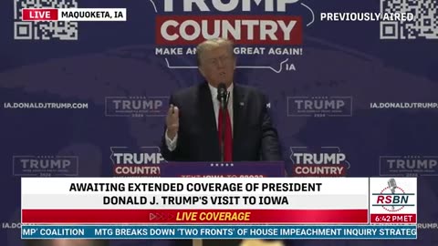 SEPTEMBER 20 2023 President Donald J. Trump Set To Deliver Remarks At Several Stops In Iowa