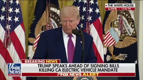 President Trump praises Elon Musk during abolishing of California's EV Mandate