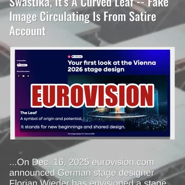 Fact Check: Austria's Eurovision 2026 Stage Is NOT Swastika -- Fake Satire Image Circulating