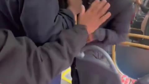 A migrant has caused a scene a London bus & assaults a woman