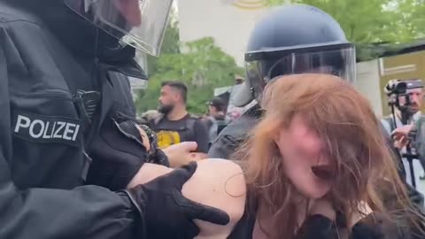 Despite the peaceful nature of the protest, Berlin police responded with unjustified force