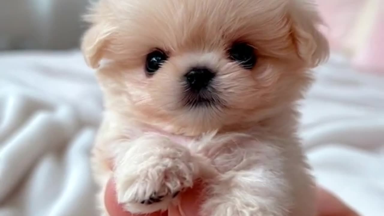"Tiny Puppy That Fits in Your Hand 😍🐾"