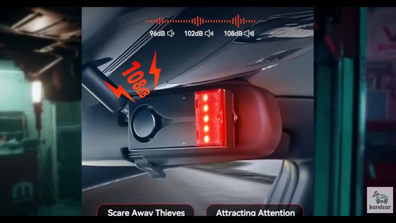 Car Anti-Theft Vibration Alarm, ELECTOP 108dB Automobile Vibration Sound & Light