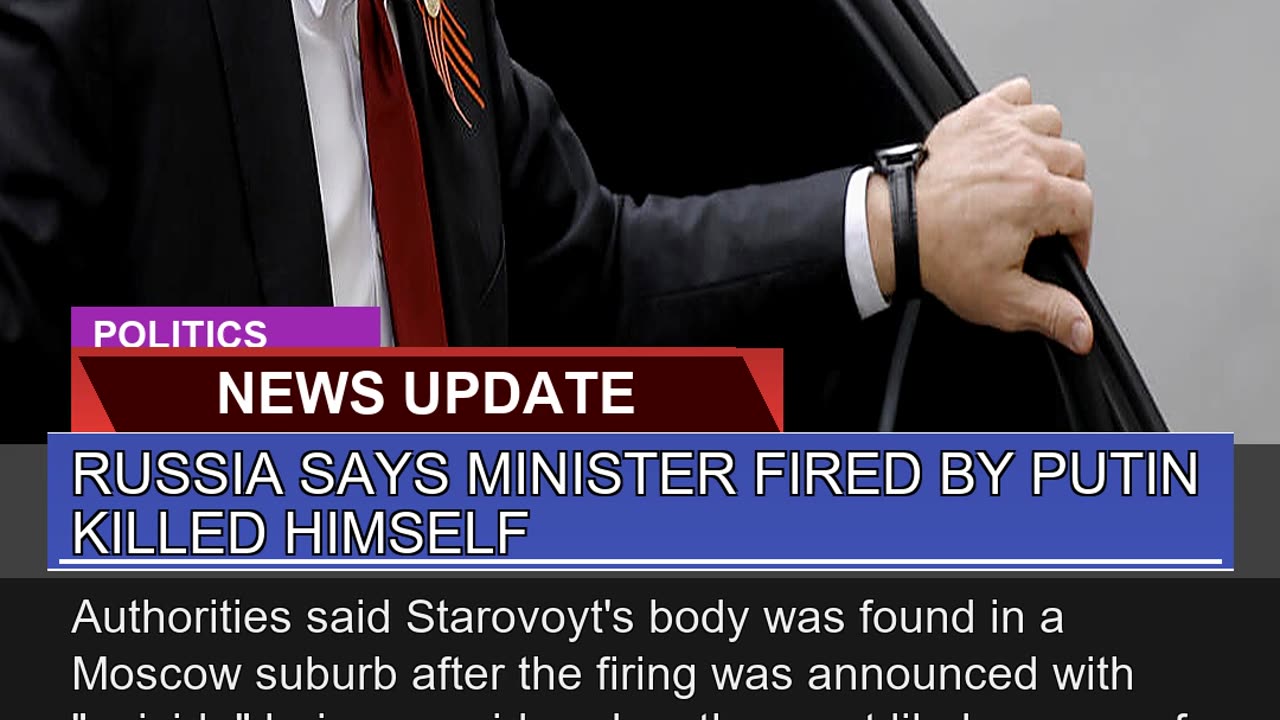 Russia Says Minister Fired by Putin Killed Himself