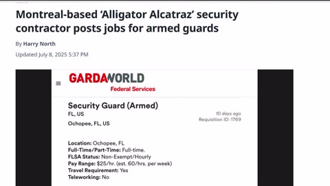 Greg Foreman 🐊 Alligator Alcatraz is hiring $25 hr plus O.T. = over $80,000 annually