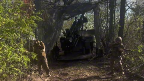 Ukrainian Artillery Corps Firing On Enemy Positions