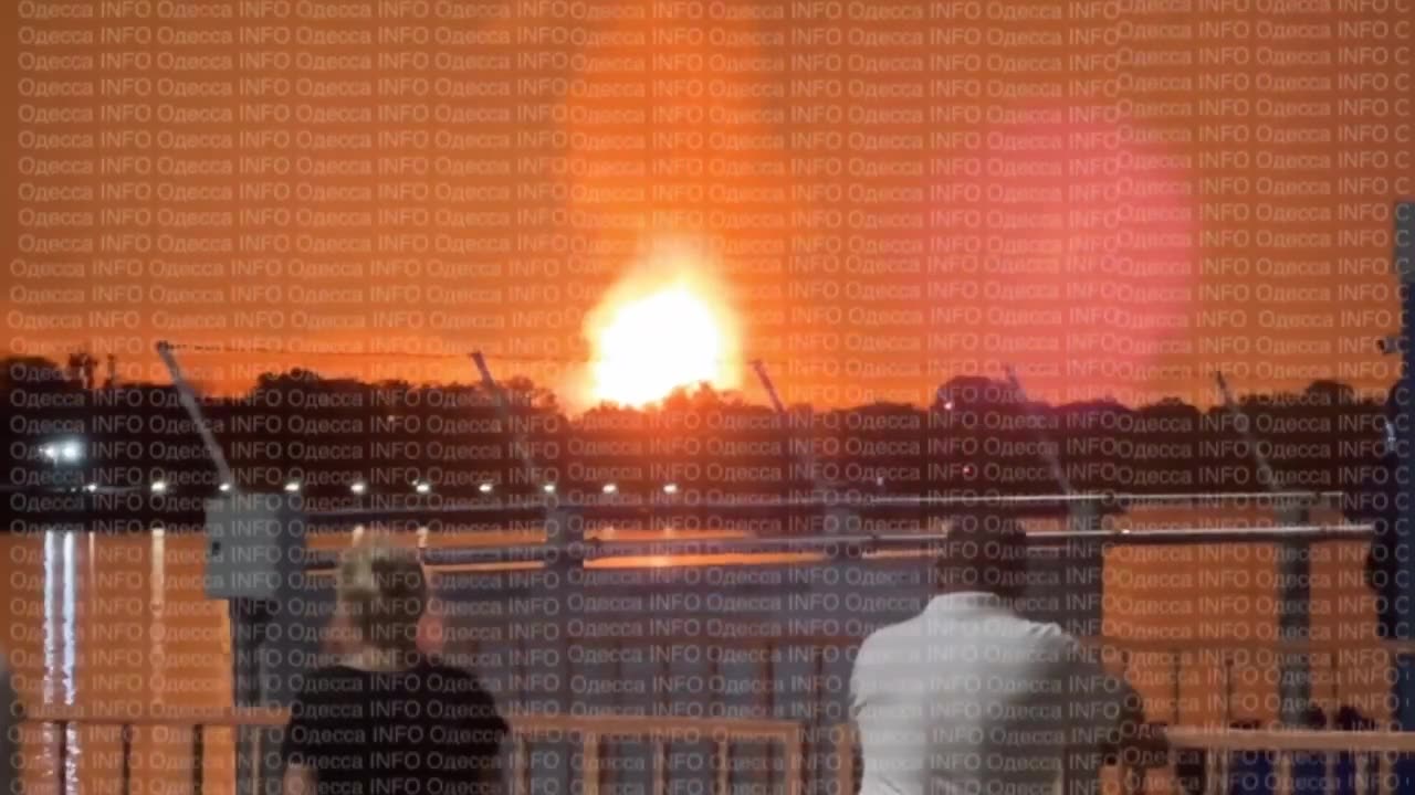 Dramatic Scenes from Across River in Romania After Russian Attack on Gas Terminal