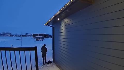 Man Slips on Snow, Accidentally Dropping Daughter