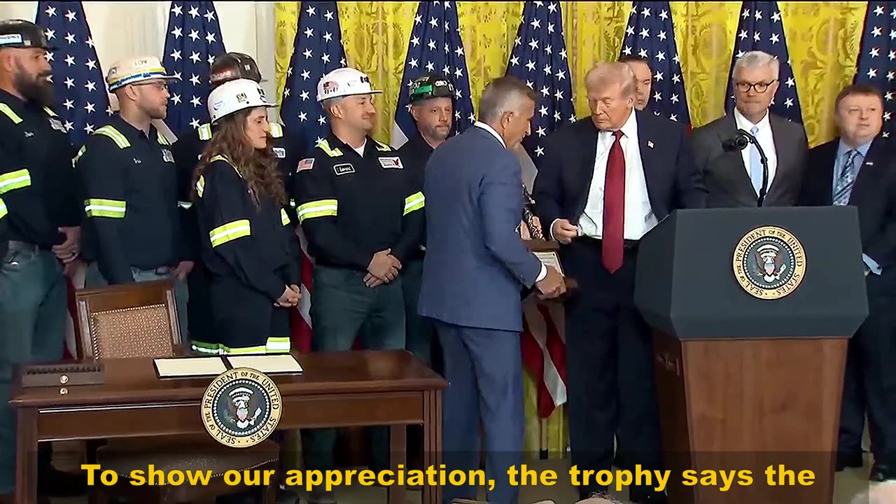 Trump Gets Trophy For Being "Undisputed Champion of Beautiful Clean Coal”