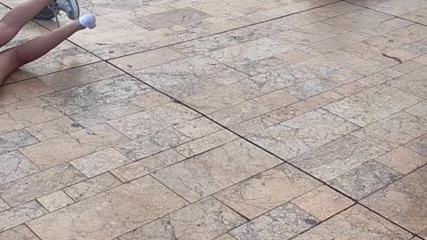 Girl on E-Trike Knocks Woman Down