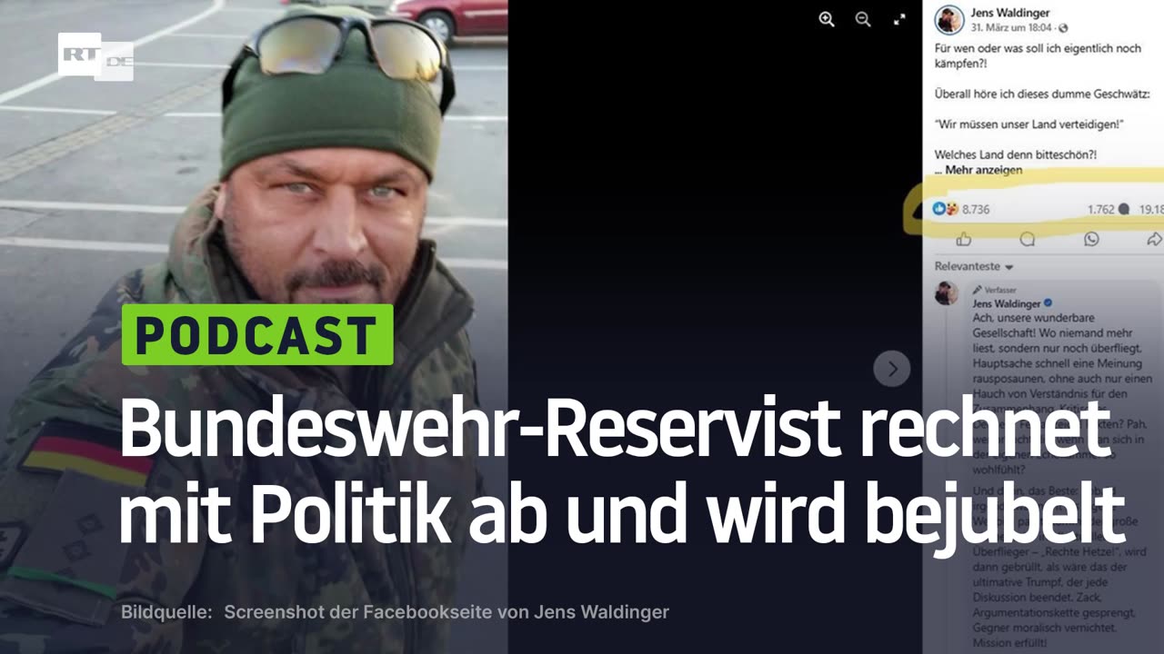 "Für wen soll ich noch kämpfen?": Bundeswehr-Reservist rechnet mit Politik ab und wird bejubelt
