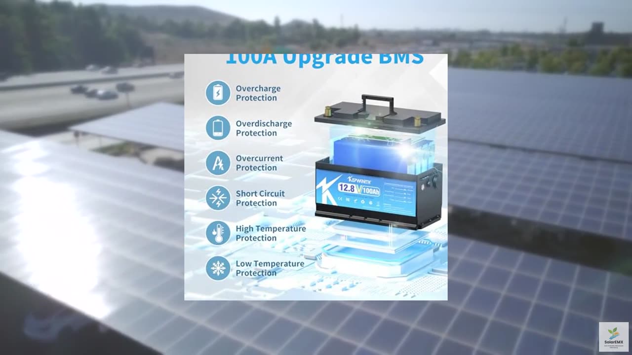 KEPWORTH 12.8V 100Ah LiFePO4 Battery Rechargeable Lithium Battery with 100A BMS,