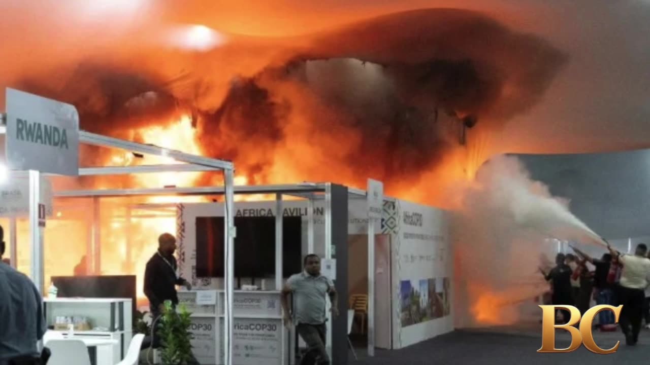 Fire erupts at UN Cop30 conference in Brazil sending delegates fleeing