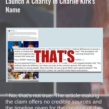 Fact Check: Eminem And Kid Rock Did NOT Bury Differences To Launch A Charity in Charlie Kirk's Name