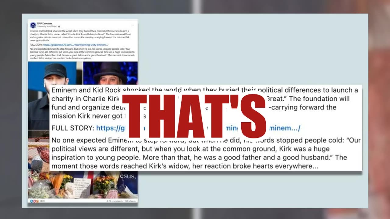 Fact Check: Eminem And Kid Rock Did NOT Bury Differences To Launch A Charity in Charlie Kirk's Name