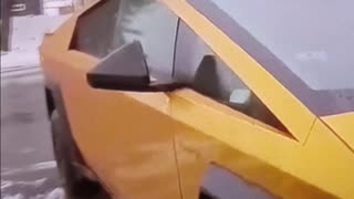 Man receiving hate for driving gold cybertruck