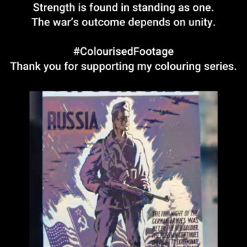 Side by Side US Propaganda Poster 1944 #ColourisedHistory