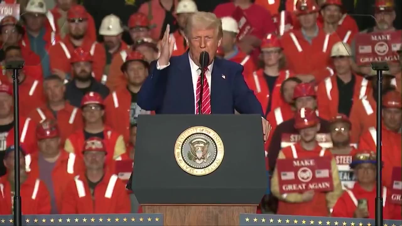 President Donald J. Trump announces that tariffs on steel imports will double to 50% next week