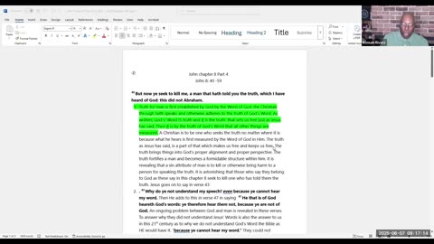 Gospel of John Chapter 8 Part 4 John 8:40-51