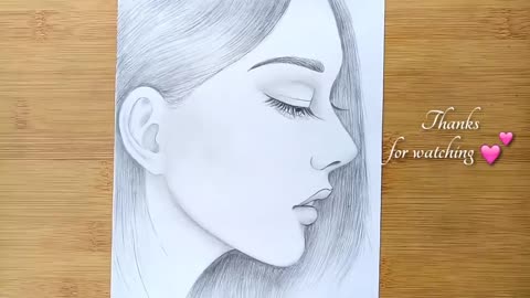 How to Draw a Girl (Side View) || Girl drawing || Pencil Sketch ||