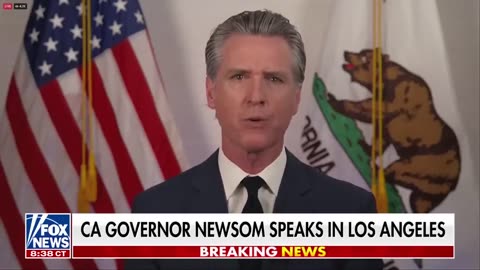 Newsom points finger at Trump for anti-ICE riots in glitchy video