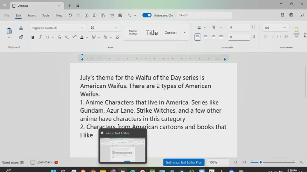 Announcing July's Waifu of the Day Theme