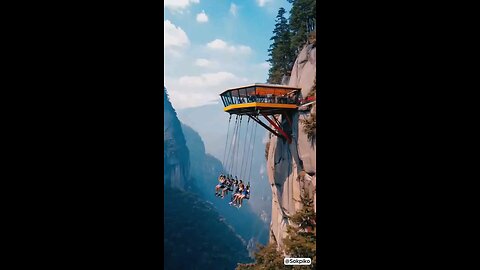 Swing on mountain
