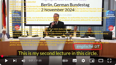 Covid Leak presented in German Bundestag 24.o7.2025 Stefan Homburg deuUTeng